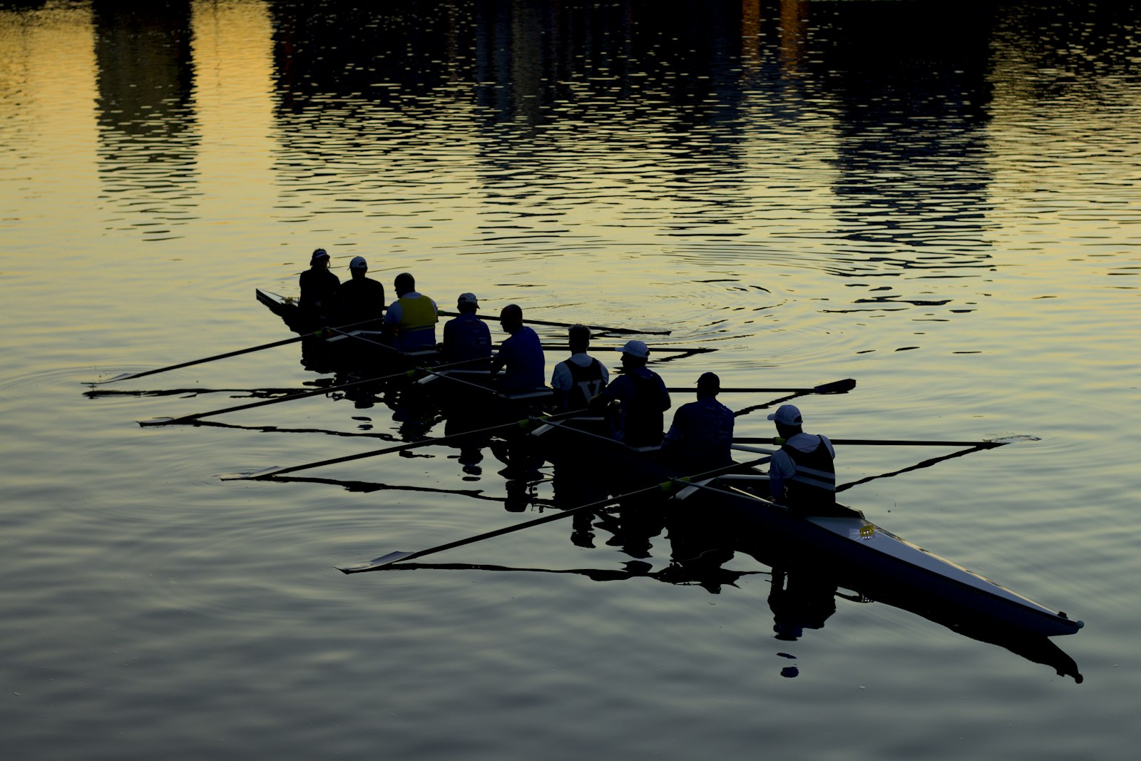 Roeiploeg op het water